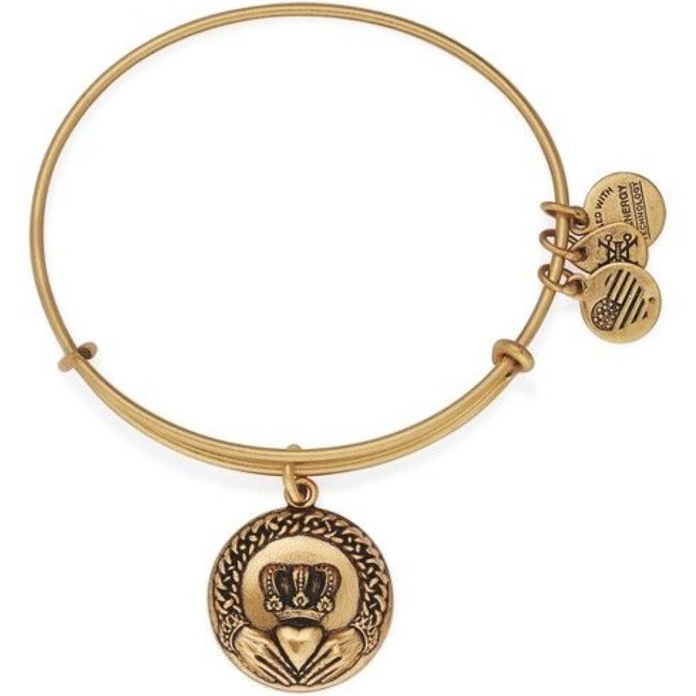 Alex And Ani Claddagh Charm Bracelet/ Bangle Gold Tone